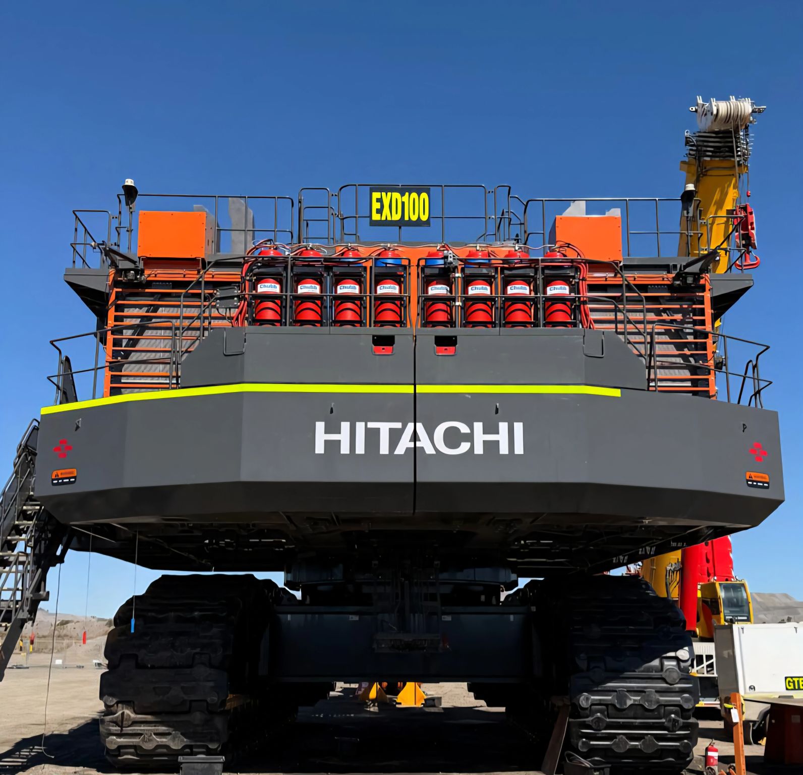 Hitachi EXD100 excavator protected by Chubb fire suppression system