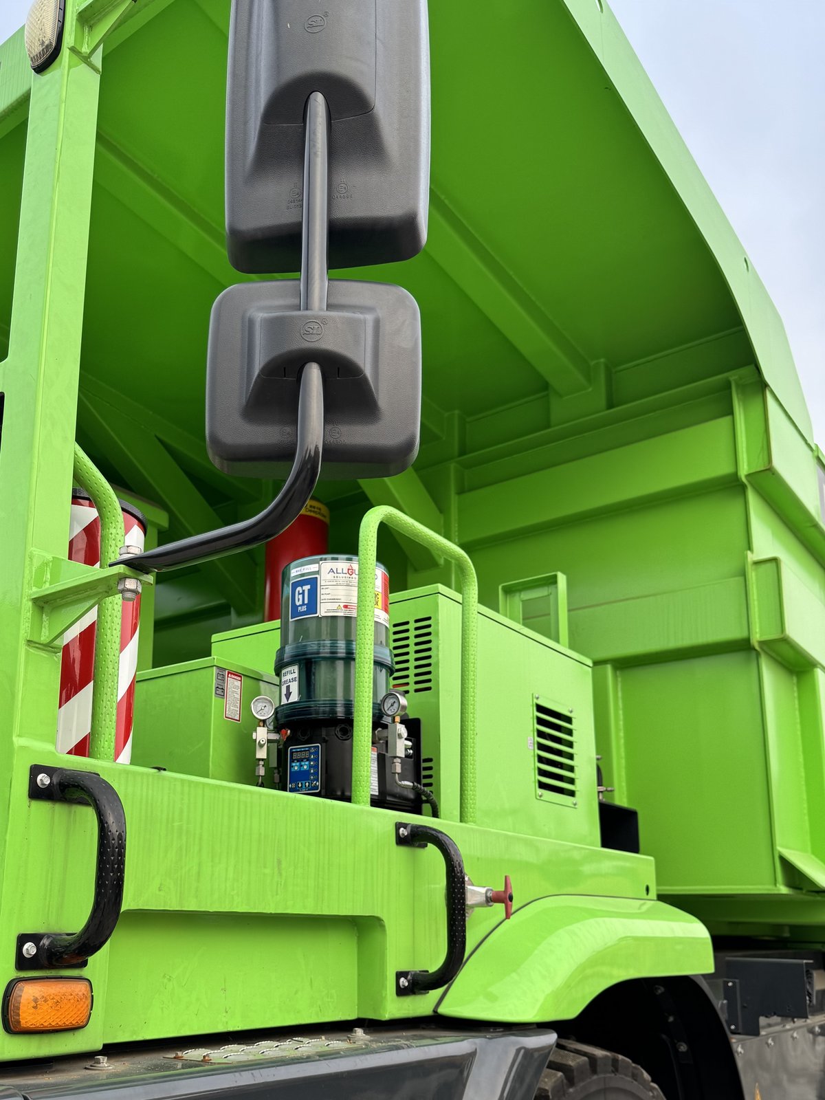 Allguard GT Plus automatic lubrication system installed on mining dump truck